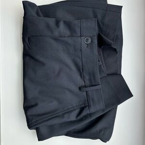 Closed Black Trousers with Yellow Trim